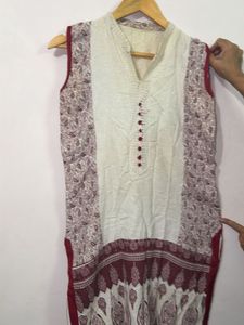 Sleeveless Printed Kurta