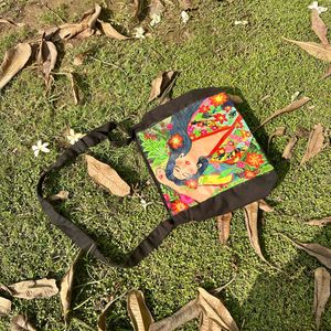 Brand new Handpainted Large spring Girl tote bag