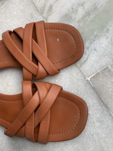Brown Strappy Flat Sandals