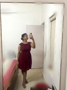 Maroon Off-Shoulder Smocked Dress