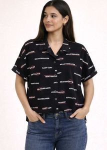 Trendy Black Patterned Shirt