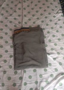 Elegant Grey Saree with Embellished Border