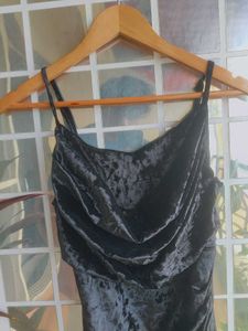 Velvet Ruched Mini black sexy Dress