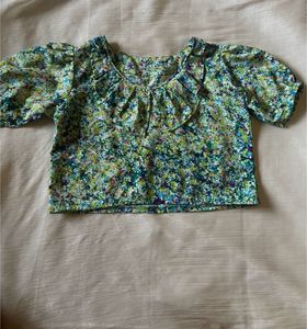 Custom made green crop top
