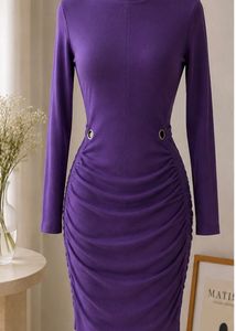 Purple Ruched Bodycon Dress