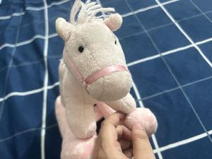 Musical Pink Plush Rocking Horse Toy