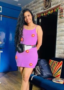 Purple Floral Knit Mini Dress