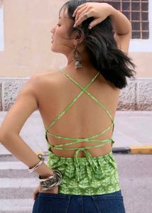 Green Printed Camisole Top