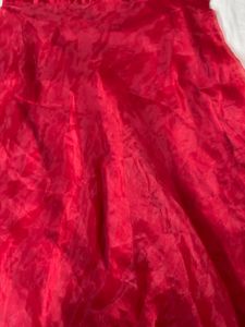 RED ORGANZA TIE UP DRESS