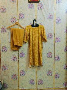 🇳🇿💫🎀Yellow Printed Kurta Set