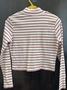 Striped Long Sleeve Crop Top