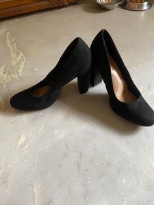Black Suede Block Heels
