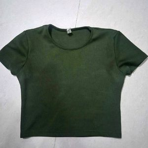 Ribbed Knit Cropped Top