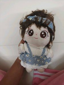 Cute Plush Doll with Blue Dress