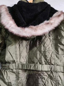 Stylish Women's Olive Green Puffer Jacket