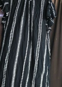 Black Embroidered Midi Dress
