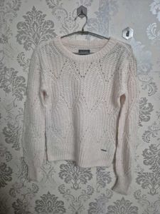 Cream Knit Pullover Sweater