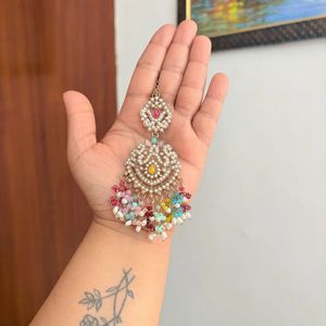Pearl Beaded Earrings and Mang tikka