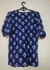 Indigo Blue Floral Print Kurta