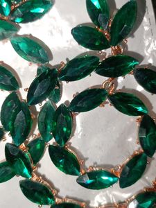 Sparkling Green Hoop Earrings