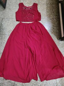 crop top with plazzo
