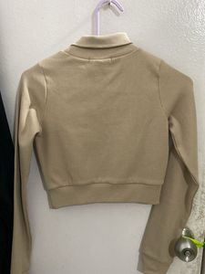 stylish polo neck jumper(nude colour)