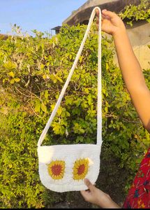 crochet sling bag for women