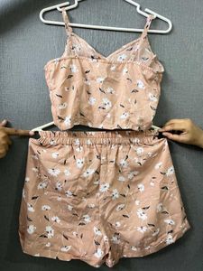 Floral Crop Top &amp; Shorts Set