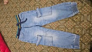 Kids Blue Denim Cargo Pants