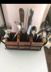 SPOON STAND IRON&amp;WOOD