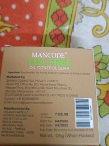 Mancode Tea Free Body/ Facebar Soap