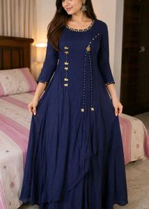 navy blue gown