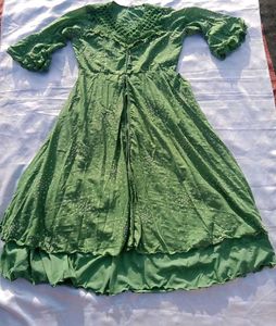 Green Printed Maxi kurta