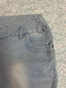 Light Wash High Waist Denim Shorts