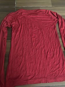 Comfortable Long Sleeve Red Top