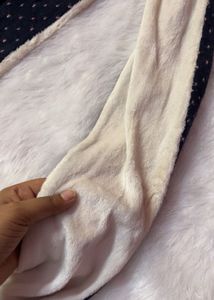 Cozy Navy Scarf with Heart Pattern