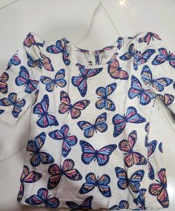 Cute Butterfly Print Top