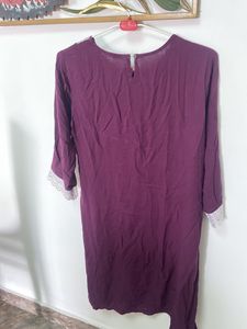 Purple Lace Trim Kurta