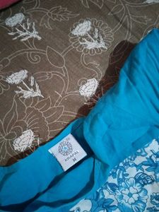 Blue &amp; White Printed Kurti