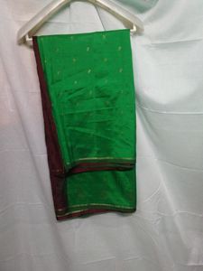 Green Maroon Pattu Saree