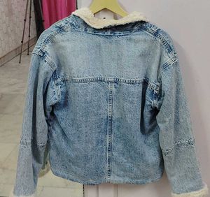 Denim Jacket with Faux Fur