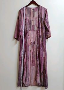 Gufrina Pink Striped Georgette Shrug (Women)