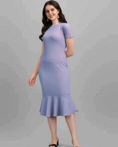 Powder Blue Bodycon Midi Dress