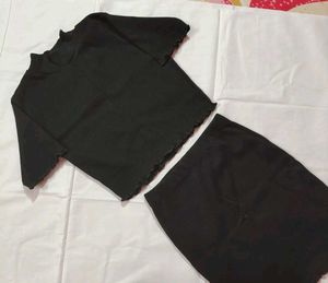 Ribbed Crop Top &amp; Skirt Set