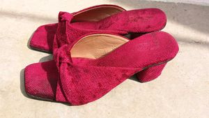 Stylish Velvet Slip-On Heels 👠 ✨