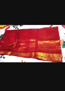 Red Silk Saree with Blouse
