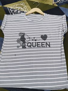 Cute Minnie Queen Striped T-Shirt