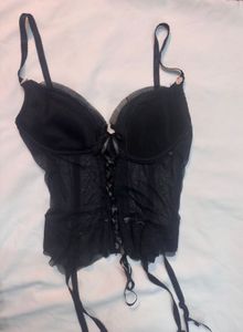 Black Corset Bustier Top