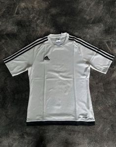 Adidas White T-Shirt with Black Stripes