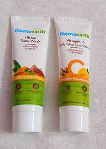 💃combo Of Mamaearth Ubtan Face Wash& Cream